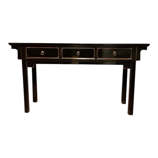1990s Asian Apron Design Console Table For Sale