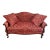 Hickory Chair Louis XV Style Camelback Loveseat Settee in Red & Gold Damask For Sale