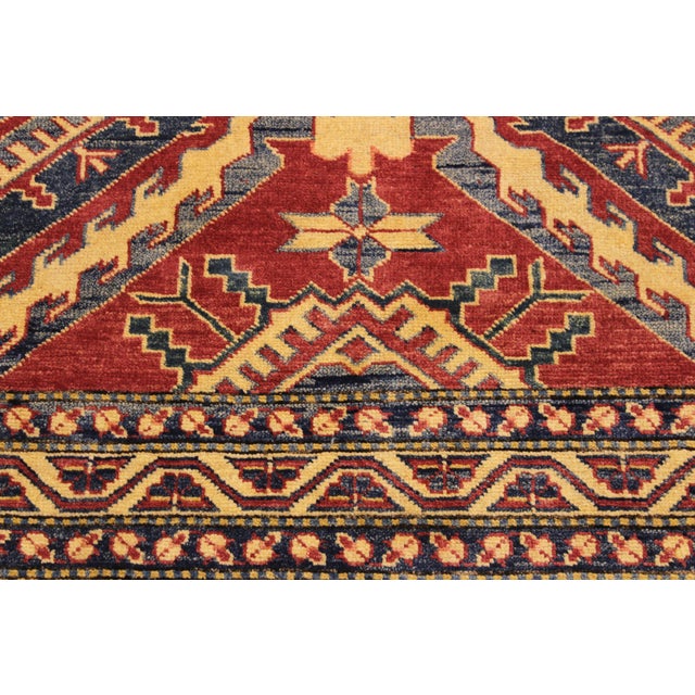 Textile Tribal Super Kazak Red/Beige Wool Rug - 3'8'' X 5'5'' For Sale - Image 7 of 10