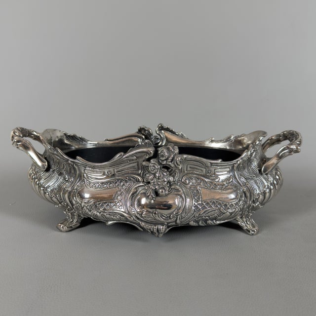Vintage 20th Century Louis XV Silvered Bronze Planter For Sale - Image 4 of 12
