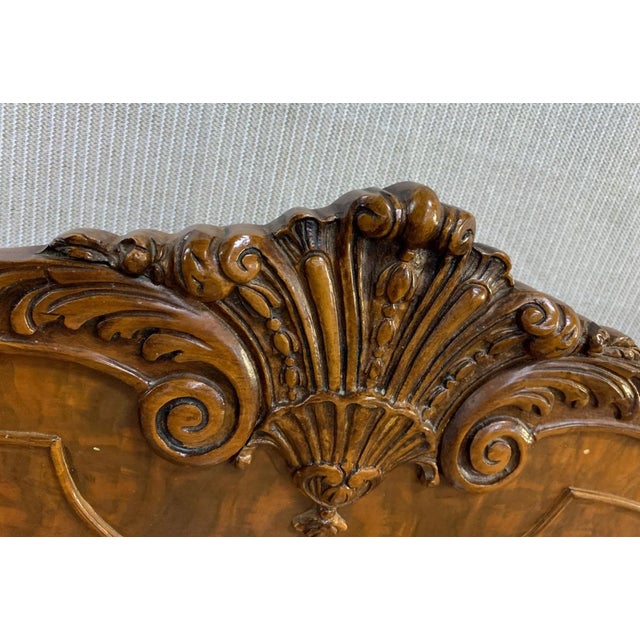 Vintage French Provincial Headboard Footboard Bed Frame W Rails For Sale - Image 4 of 4