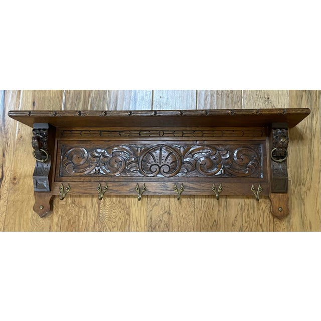 Vintage French Carved Coat or Pot Rack For Sale In Dallas - Image 6 of 12