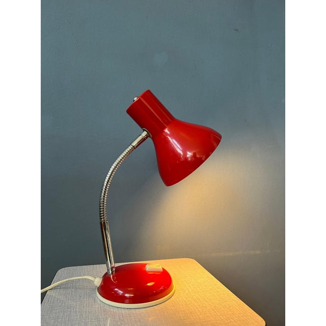 Vintage Spage Age Red Flexible Table Lamp For Sale - Image 4 of 11
