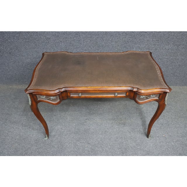 1940s French Provincial Writing Desk With Ormolu Mounts For Sale - Image 5 of 13