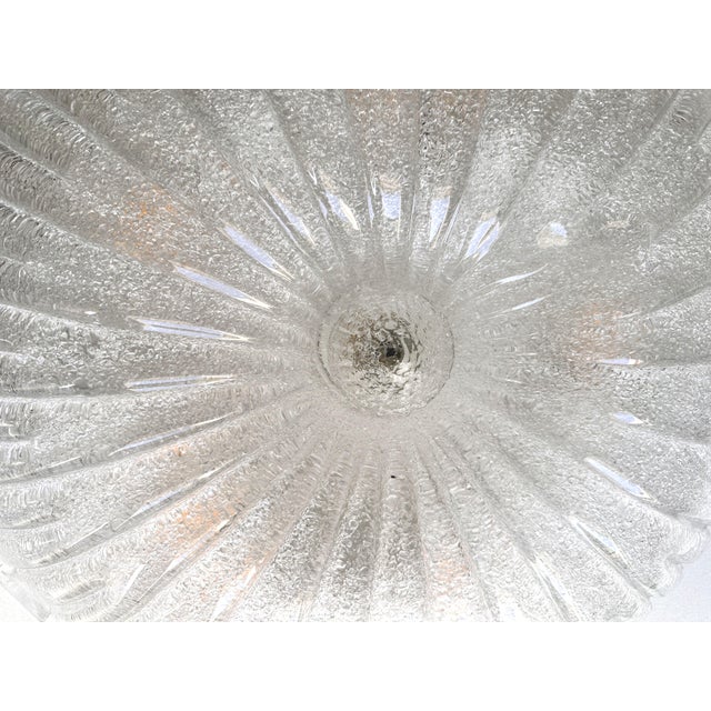 Murano Traditional Italian White Graniglia" Budino"Murano Glass Flush Mount in 70' Style For Sale - Image 4 of 10