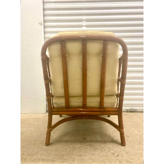 Wood Vintage Bamboo Set of Two Chair and One Ottoman . Ficks Reed Style. For Sale - Image 7 of 12