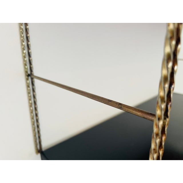 Mid-Century Modern Adjustable Brass and Metal Wall-Mounted Shelf, 1960s For Sale - Image 12 of 18