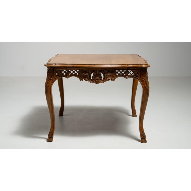 Brown 19th Century France Louis XV Brown Wood Coffee Table For Sale - Image 8 of 11