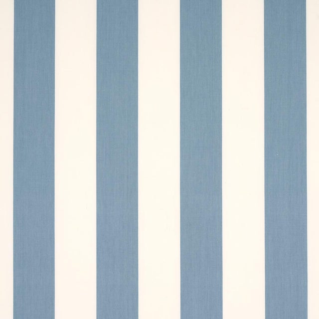 Sample - Schumacher James Stripe Fabric in Sky For Sale
