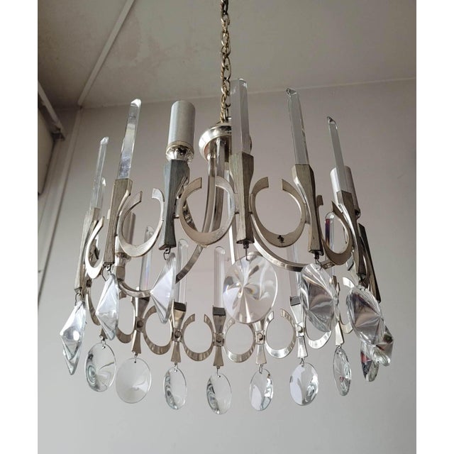 Metal Vintage Ovali Pendant Lamp by Gaetano Sciolari for Sciolari, 1960s For Sale - Image 7 of 9