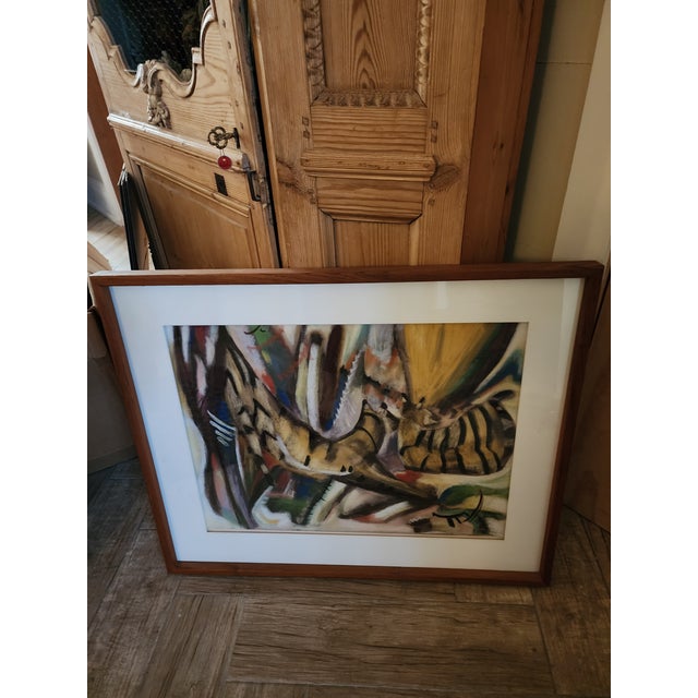 Yellow Isabel Stensland Pastel Animal Drawing For Sale - Image 8 of 9