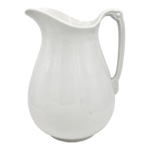 Large Vintage English White Ironstone Pitcher