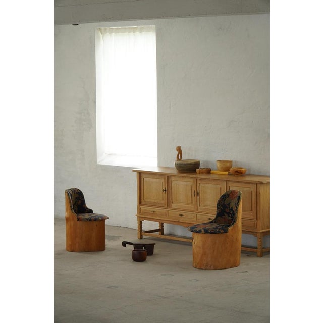 Low Brutalist Sideboard in Oak by Henning Kjærnulf, 1960s For Sale - Image 9 of 18