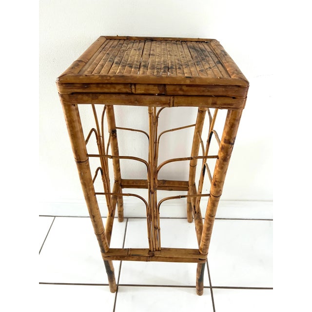 Tall Tortoise Rattan Bamboo Plant Stand For Sale - Image 10 of 10