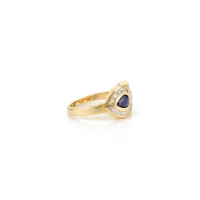 Not Yet Made - Made To Order Channel Set Infinity Diamond & Sapphire Bypass Ring Size 6 For Sale - Image 5 of 11
