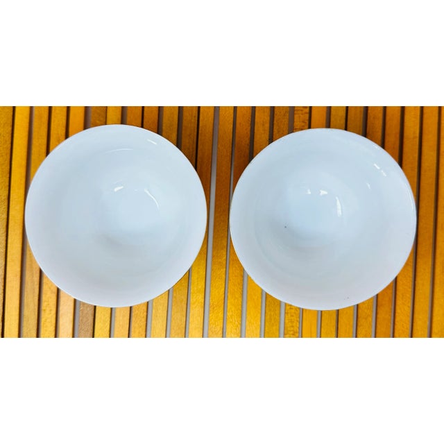 White Vintage Ceramic Chinese Gaiwan With Lid a Saucer a Set of 2 For Sale - Image 8 of 13
