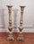 This pair of solid wood floor candlesticks or wood plant stands/pedestals have a strong architectural presence, with...
