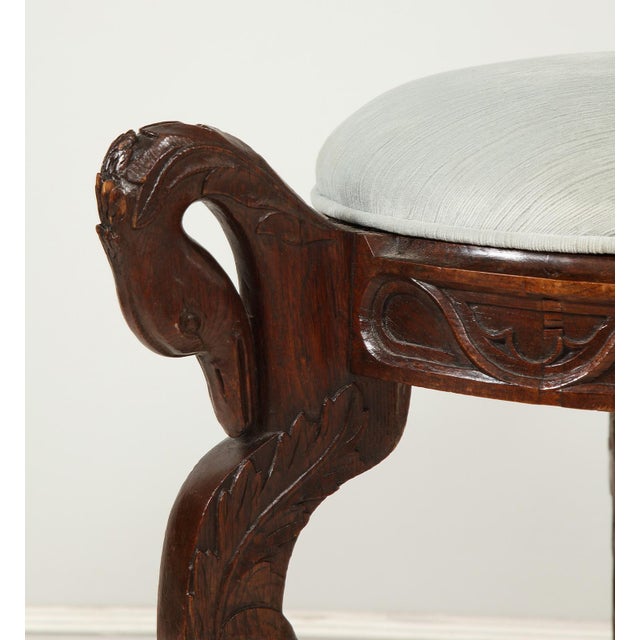 Antique Hand Carved Mahogany Swan Bench For Sale In New York - Image 6 of 9