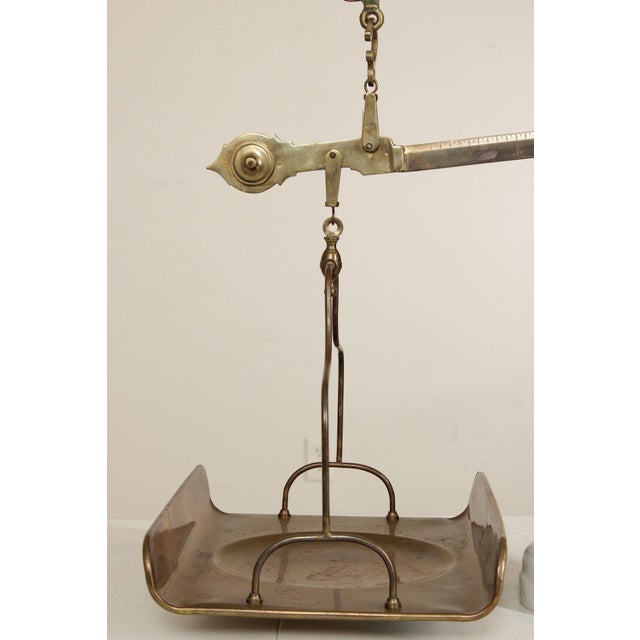 Antique Italian Brass and Marble Baker's Scale For Sale In Philadelphia - Image 6 of 12