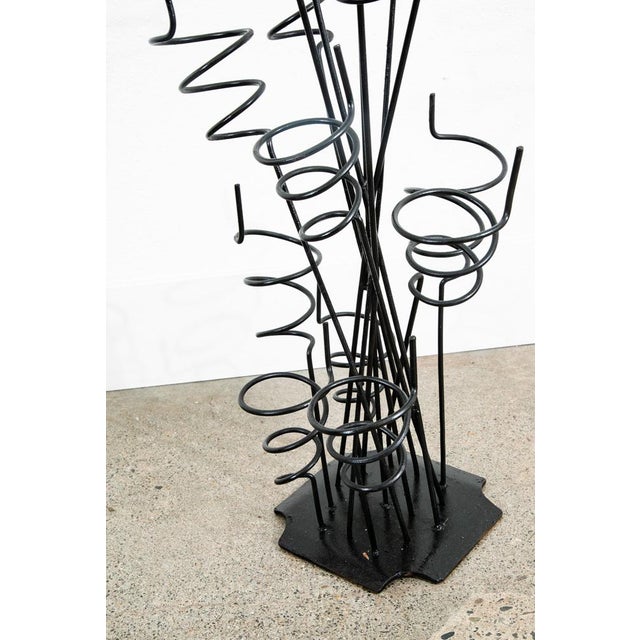 Mid-Century Modern Mid Century Modern Wine Rack Arthur Umanoff Iron Free Standing Sculptural Spiral For Sale - Image 3 of 11