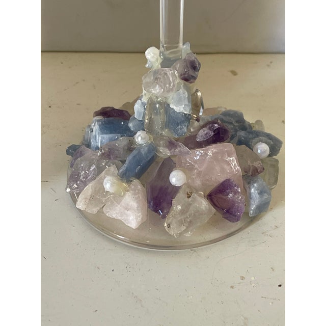 Mid-20th Century Cocktail Shaker With Shells and Pair Vine Glasses Encrusted For Sale - Image 4 of 5