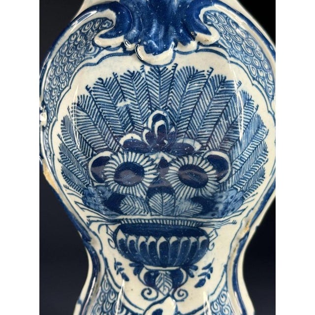 Dutch Delft Blue and White Vase with Cover, 1764-1770 For Sale - Image 6 of 9
