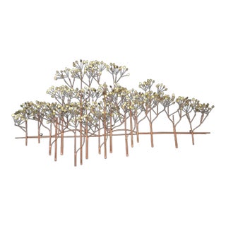 Mid-Century Organic Modern Curtis Jeré Brass Tree Wall Sculpture, 57" For Sale