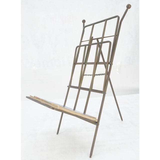 Machined Solid Brass Folding Magazine Rack Shelf Nice Brass Patina Clean! For Sale - Image 13 of 13