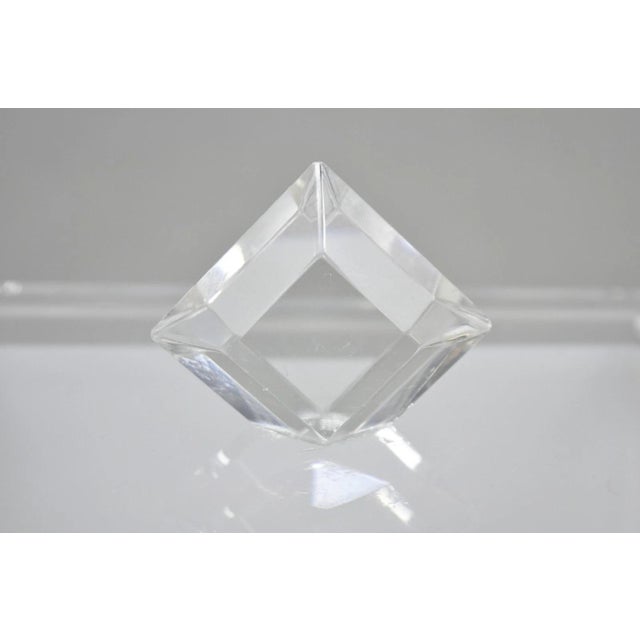 Plastic Vintage Mid Century Modern Clear Lucite Acrylic Diamond Handle Ice Bucket For Sale - Image 7 of 15