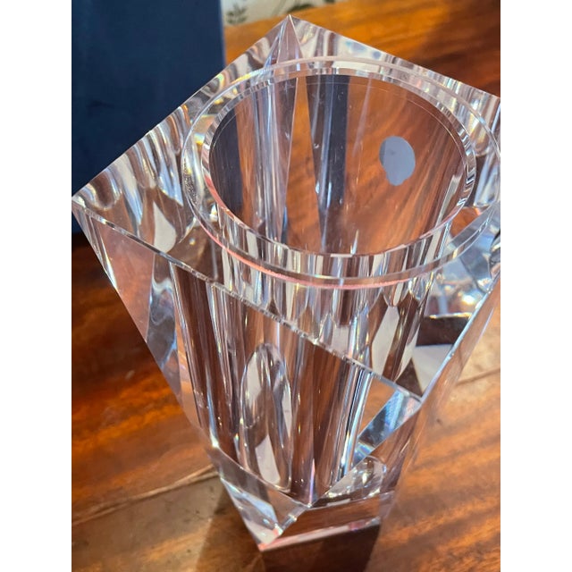 2000s Waterford Crystal Vase With Metal Accents For Sale In New York - Image 6 of 8
