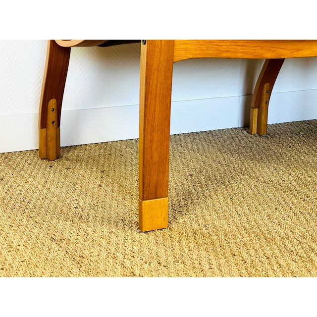 Vintage Scandinavian Teak and Leather Bench, 1960 For Sale - Image 10 of 17