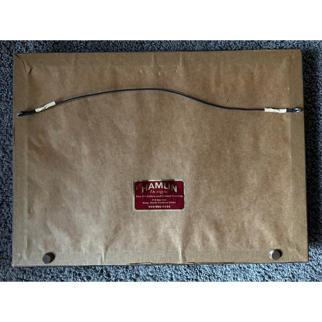 Original Realistic Framed Landscape Watercolor of Farmhouse by Douglas Cave For Sale In Philadelphia - Image 6 of 6