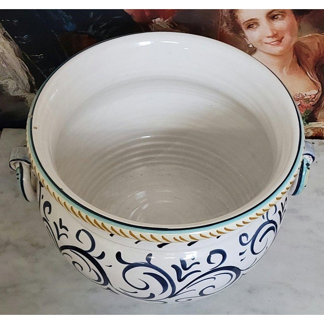 1920s Large Glazed Earthenware Cachepot, Italy, 1920s For Sale - Image 5 of 7