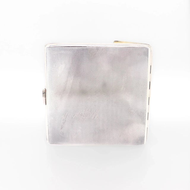 Art Deco English Sterling Silver & Guilloche Enamel Cigarette Case, 1936 For Sale - Image 17 of 17