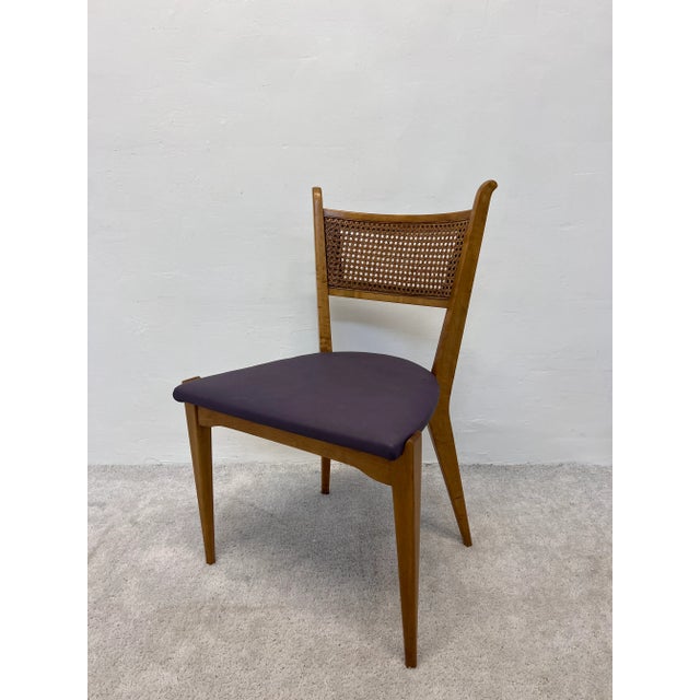 Edmund J Spence Cane Back Leather Dining or Side Chairs For Sale In Miami - Image 6 of 13