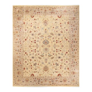 Mogul, One-of-a-Kind Hand-Knotted Area Rug in Ivory, 9' 3" x 12' 3" For Sale