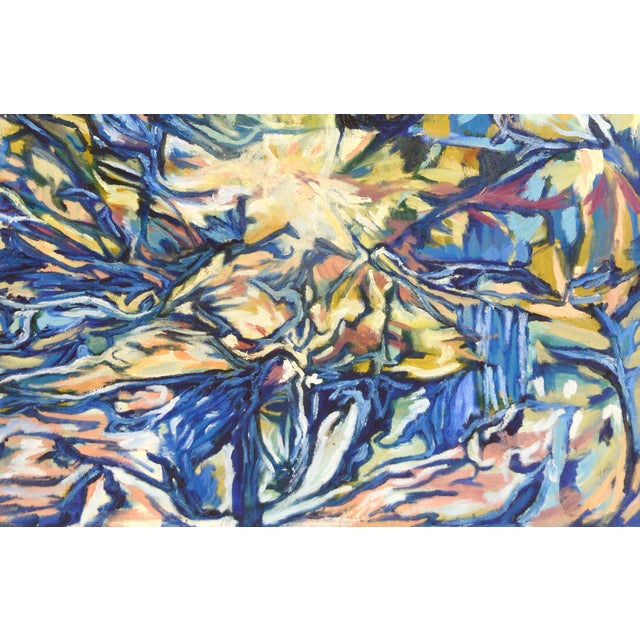Abstract "Visions of the Metropolis" Visionary Landscape and Hills Original Oil on Canvas by Travis Flack For Sale - Image 3 of 5