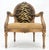 Brown Carved Round Tiger Upholstery Back Camel Mohair Seat French Arm Chair MINT For Sale - Image 8 of 12