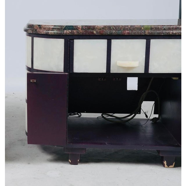 Wood Late 20th Century Pair of Art Deco Revival Stone Top Nightstands From the Glorya Kaufman Collection, Attributed For Sale - Image 7 of 9