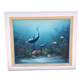 Charles Benolt Marine Life Tropical Ocean Framed Oil Painting For Sale