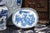 Chinese 1980s Beautiful Vintage Blue and White Chinese Asian Hand Painted Porcelain Platter Tray For Sale - Image 3 of 9