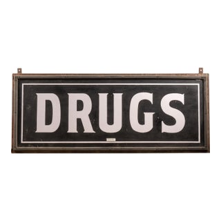 Early 20th Century Rawson & Evans Milk Glass Pharmacy Sign For Sale