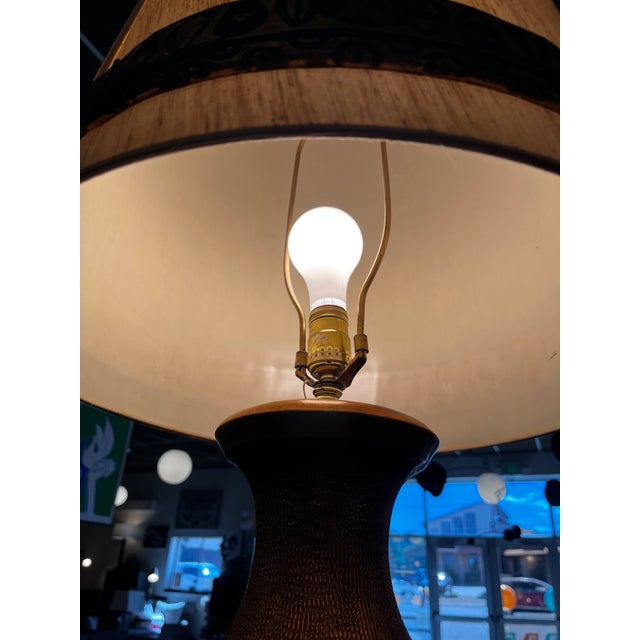Vintage Brutalist Style Ceramic Table Lamp, Attributed to Bitossi For Sale - Image 14 of 17