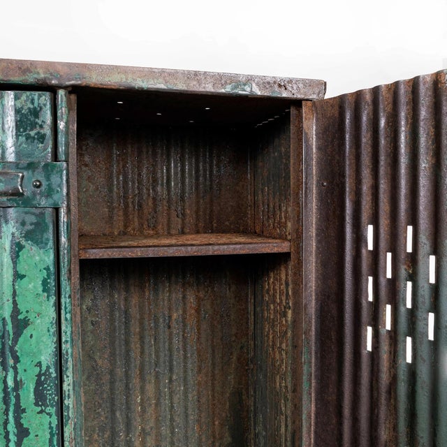Green Five Door Locker by Strafor for Forge De Strasbourg, 1930s For Sale - Image 12 of 16