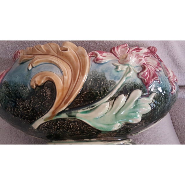 1910s Early 1900's Antique Majolica Centre Bowl For Sale - Image 5 of 10