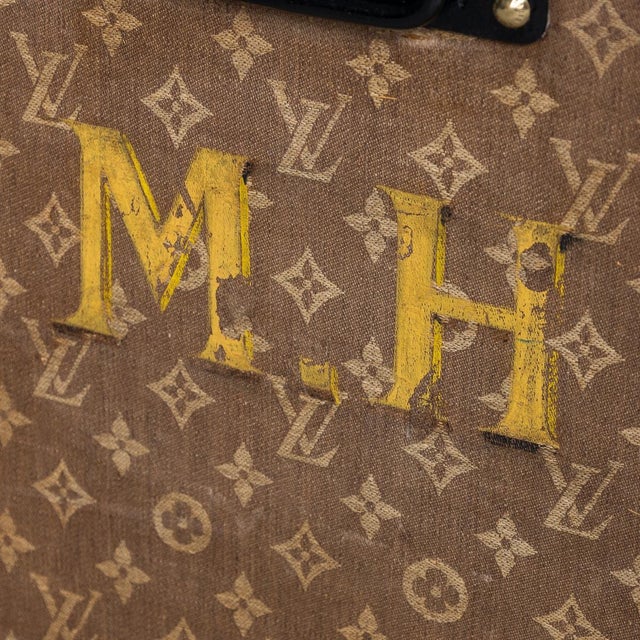 Metal Antique Trunk in Woven Canvas from Louis Vuitton, 1900 For Sale - Image 7 of 18