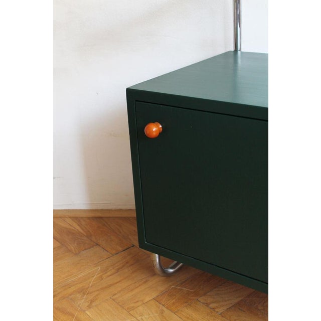 Functionalist Tubular Steel Bedside Table by Robert Slezak for Kovona, Czech, 1940s For Sale - Image 14 of 18