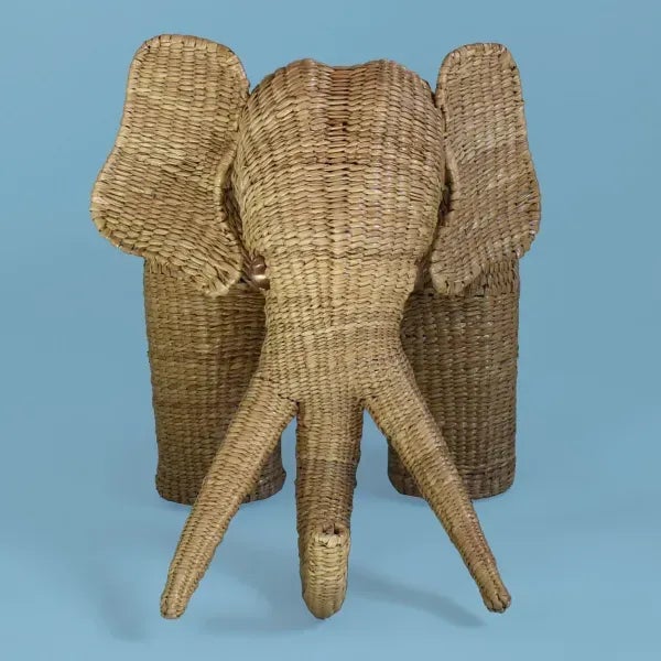 Mario Lopez Torres Large Elephant Trunk. There are minor imperfections to the hand-made woven rattan. Signed Mario Lopez...