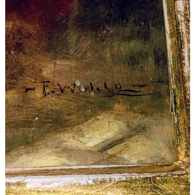 Brown Signed Oil on Panel – Dutch Golden Age Manner Tavern Scene, 19th Century. For Sale - Image 8 of 15