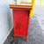 Wood Vintage Chinese Hand Painted Red Angle Apothecary Dresser For Sale - Image 7 of 9